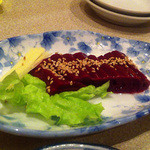 最後のレバ刺し（らしいです）