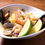 Pescatore Bianco with lots of seafood, lemon & lime flavor