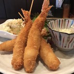 くしや - 大きなえびフライが4匹(2019.5.28)