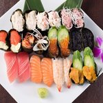 E-Go Sendai Gyuu Yakiniku Sushi Tabe Houdai Niku Juu Hachi - お寿司も盛りだくさん…!!