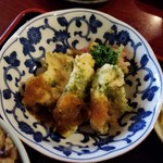 菜はな - 本日の1品『小樽産ヒラメの磯辺揚げ 和風おろしソース』