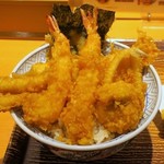 まん天丼 - くぐらせ天丼・海の幸980円