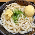 はなまるうどん - かけ(中)+半熟たまご天 360円(税抜)に生姜