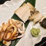 喜寿司 - 煮いか / 蒸しあわび