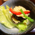 霧島 - 茄子とパプリカの素揚げ（醤油を垂らしてどうぞ！）