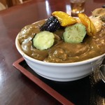 辻もと - このどんぶり鉢、子茶碗ではありません。
ご飯とカレー、並々でこぼれそうです。