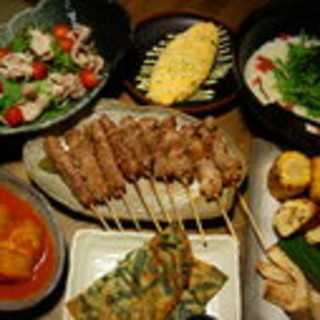 Echigo mochi pork grilled pork skewer course with all-you-can-drink 4,730 yen