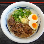 下野うどん草庵 - 牛筋ぶっかけうどん