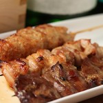 Washokushunsaimamma - 鶏こころの串焼き　鶏ももの串焼き　鶏つくねの串焼き