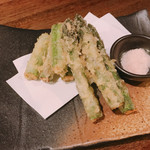 嵐山 - アスパラガスの天ぷら