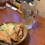 東風 - 500円のハイカラセット。唐揚げもデカイです。