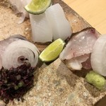 旬菜 おぐら家 - あおりいか、しまあじ・いさき