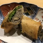 旬菜 おぐら家 - 稚鮎とクレソンの春巻き