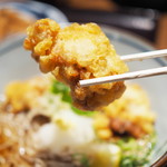 oriyakisobaodenkazushige - 鳥天おろしぶっかけ蕎麦