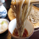 あゆ川手打そば - やおら、汁にチョンと浸け・・