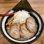 北海道ラーメン 味噌自慢 ぼう屋 - 塩らーめん　白髪ネギ＆チャーシュートッピング2019.05.28