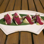 恵比寿 箸庵 - 泉州水茄子と鴨の生ハム