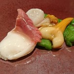 東京チャイニーズ 一凛 - あかがい、あおやぎ、ほっき、ほたてのゆずこしょういため