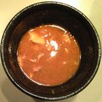 つけ麺 五ノ神製作所 - 海老トマトつけ麺(270g) 850円 の完食後のつけ汁