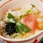 Ochazuke（boiled rice with tea）(plum, salmon, mentaiko)