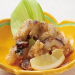 Fried raw octopus