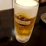湯島の焼肉屋　ホルモン焼善 - 生ビール