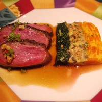 モナリザ 恵比寿店 - フランス産鴨胸肉のエピス風味ロースト　３種野菜のテリーヌ添え　2011冬メニュー