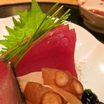 炭焼き かどた/お料理すゞ㐂 - お造り、マグロ赤身、蛸