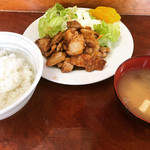 味よし食堂 - バラ肉焼き定食。８００円