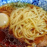 さんくるげ - 塩と生醤油は平打ち麺