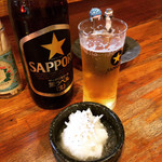 鳥椿 - 瓶ビールとおろしポン酢