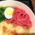 驛麺家 - がんばれカープ 赤うどん　麺の状態(2019.05月)