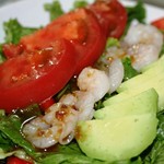 Avocado, shrimp and tomato salad