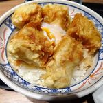 俺のそば - 温玉とり天丼とミニ蕎麦セット800円