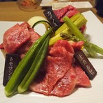 Yakiniku Hatagaya - 和牛３点盛り合わせ