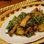 蓮香 - エビと菜心のエシャロット醤炒め