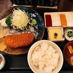 牛かつ もと村 - 牛カツ麦飯とろろ明太子セット￥1500