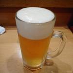 とんぺい - とりあえずの生ビール中（スーパードライ）390円