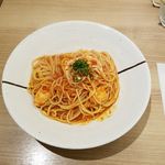 ハシヤ - チキンのトマトソーススパゲッティ上空から