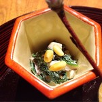 菊菜と椎茸の白和え