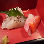 わさびと魚 - 刺身