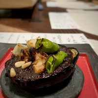 料理や 森川 - 丸茄子田楽焼  海老、胡桃（ランチ）