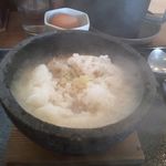 をうみ - 石焼雑炊（残ったスープを入れる）