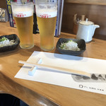 Sushi Izakaya Nihonkai - 生ビールとお通し