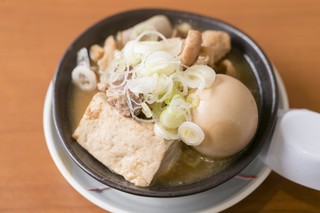 Kiyose Harutaya - もつ煮豆腐卵入り380円