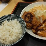 とんかつ大和楽 - チキンカツ&黒豚メンチ定食