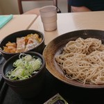 Yudetarou - 
                        日替わりのミニかつ丼冷たい蕎麦セット570円！