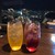 函館山ロープウェイ山頂レストランジェノバ - アイスボール(氷彩サワー)  夕張メロンとハスカップ
