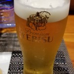 鮨匠 のむら - お酒①エビスビール
      取り敢えず生ビール！