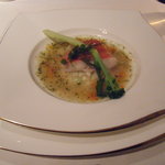 ルッチコーレ - 金目鯛の蒸し焼きに冬野菜のリゾット／濃縮ハーブのスープと共に